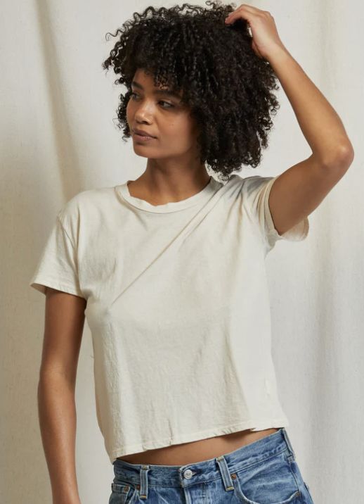 harley - cotton short sleeve boxy crew tee - wb Sugar