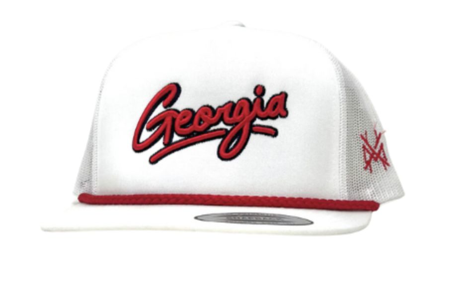 Home State Trucker Hat - Georgia, Color: 6006 White/Red Rope