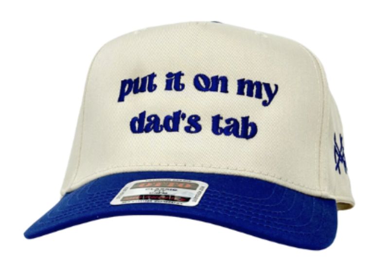 Put It On My Dads Tab Trucker Hat