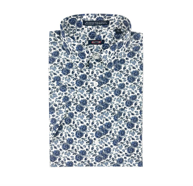 Jay Cotton Dorian Cotton Print Short Sleeve Shirt