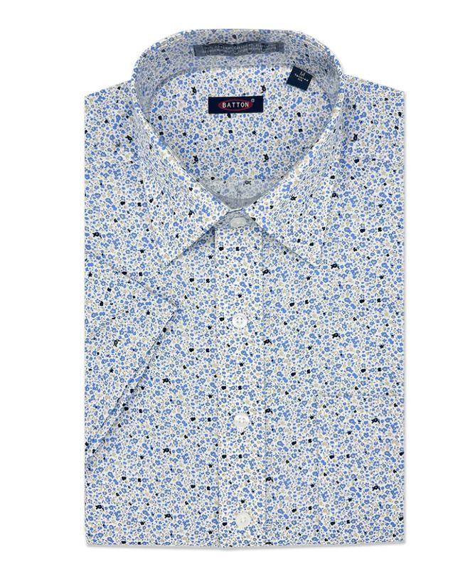 Jay Cotton Brenden Short Sleeve Stretch Print Shirt