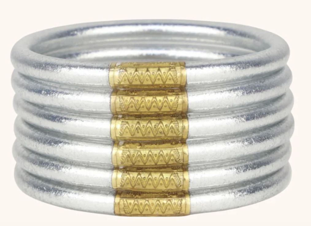 Silver All Weather Bangles® (Set of 6), Size: S