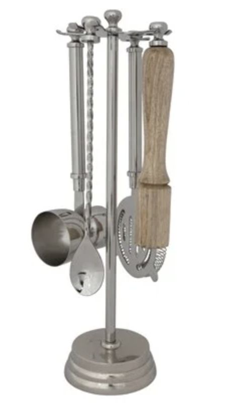 Stainless Steel &amp; Mango Wood Barstools