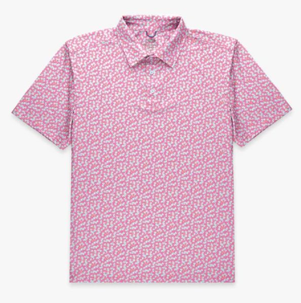 Cypress Printed Polo Quiet Tide