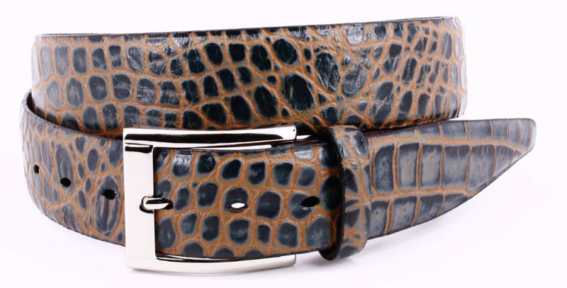 35 MM Grey Orange Two Tone Croco Calf Pol Nkl BKL