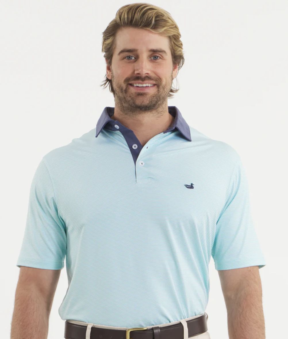 Bermuda Performance Polo - Hampton - Antigua Blue, Size: Med