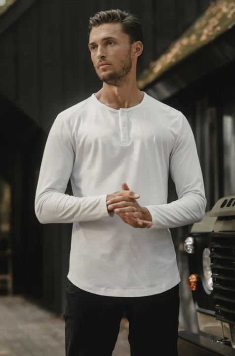 AO LS Henley Curve-Hem