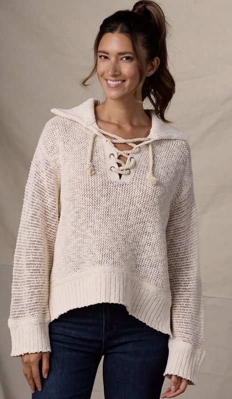 Cora Knit Popover - Cream