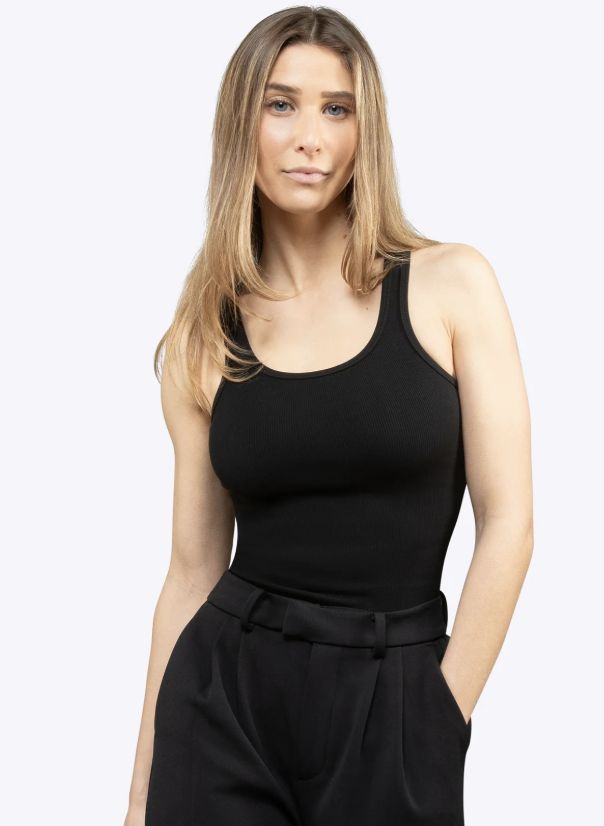 Essential Rib Tank - Black, Size: XS