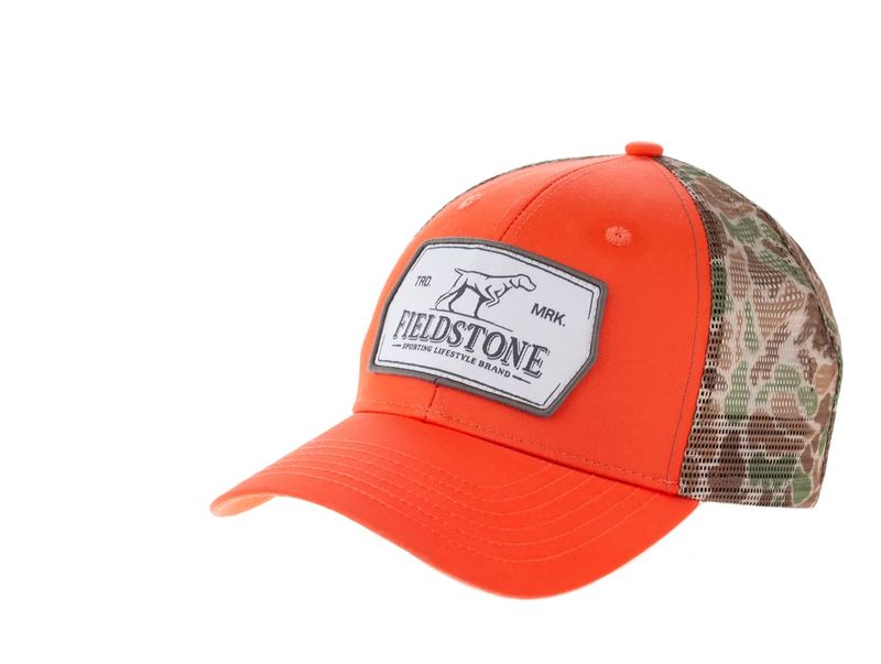 Safety Orange Camo Mesh Hat