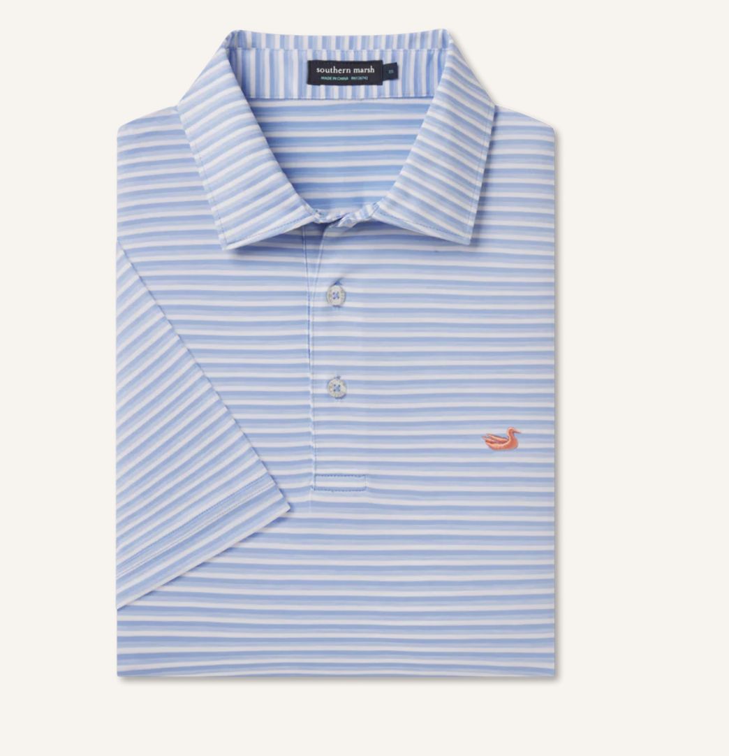 Bermuda Performance Polo- Domingo Strip, Size: MD