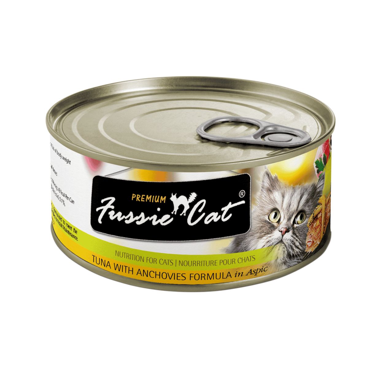 Fussie Cat Premium Tuna with Anchovies Formula in Aspic Canned Cat Food Grain Free (2.82 oz)