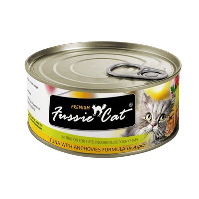Fussie Cat Premium Tuna with Anchovies Formula in Aspic Canned Cat Food Grain Free (2.82 oz)