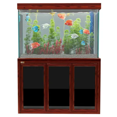 Aqua Dream 200 Gallon Tempered Glass Aquarium Redwood