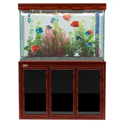 Aqua Dream 135 Gallon Tempered Glass Aquarium Redwood