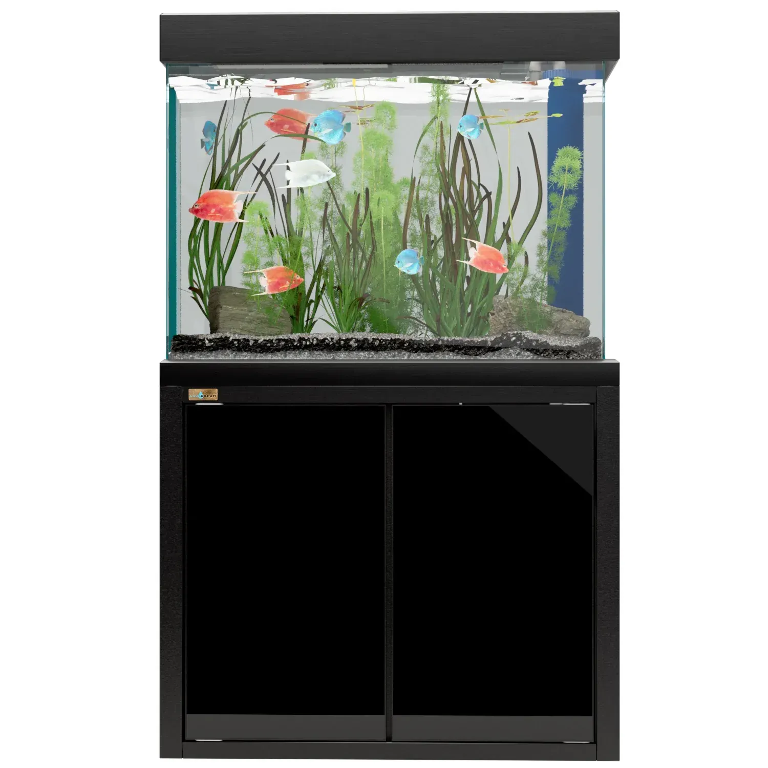 Aqua Dream Fish Tank 100 Gallon Tempered Glass Aquarium Black
