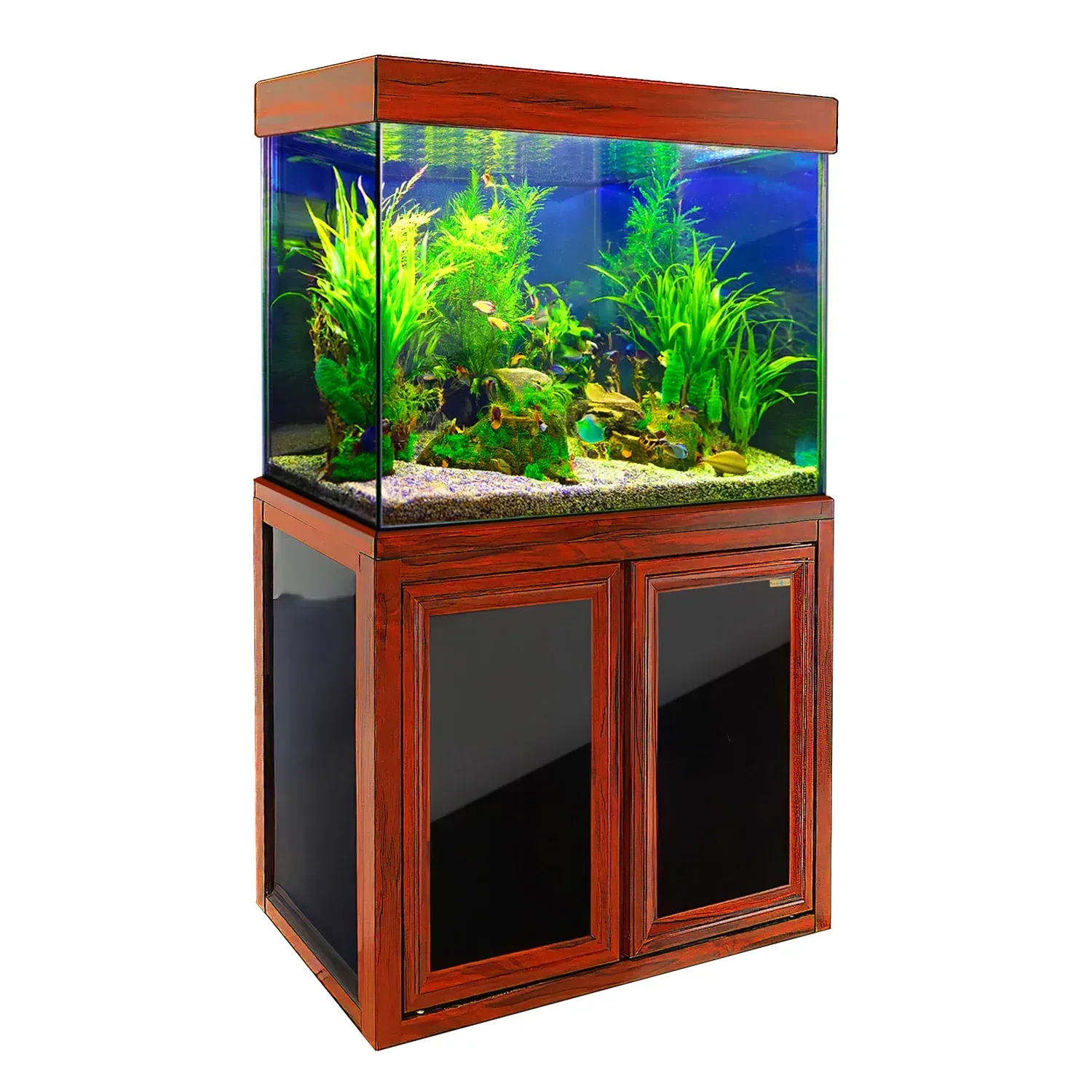 Aqua Dream 100 Gallon Tempered Glass Aquarium in Redwood Aqua Dream 100 Gallon Tempered Glass Aquarium in Redwood