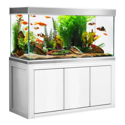 Aqua Dream 200 Gallon Tempered Glass Aquarium White and Silver with Premium Filtration System Aqua Dream 200 Gallon Tempered Glass Aquarium White and Silver with Premium Filtration System