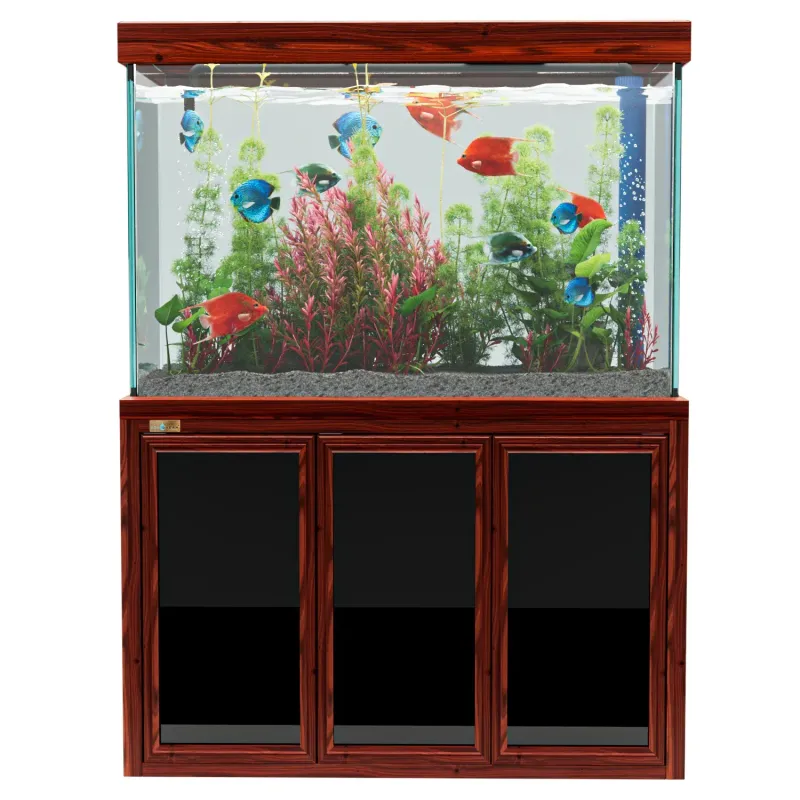 Aqua Dream 135 Gallon Tempered Glass Aquarium Redwood