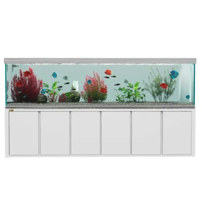 Aqua Dream 500 Gallon Tempered Glass Aquarium White Silver