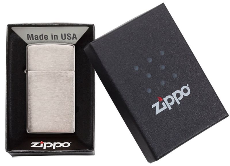 Zippo | 1600 Slim Brush Chrome