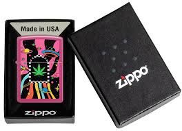 Zippo 48928 Pink Cannabis Design