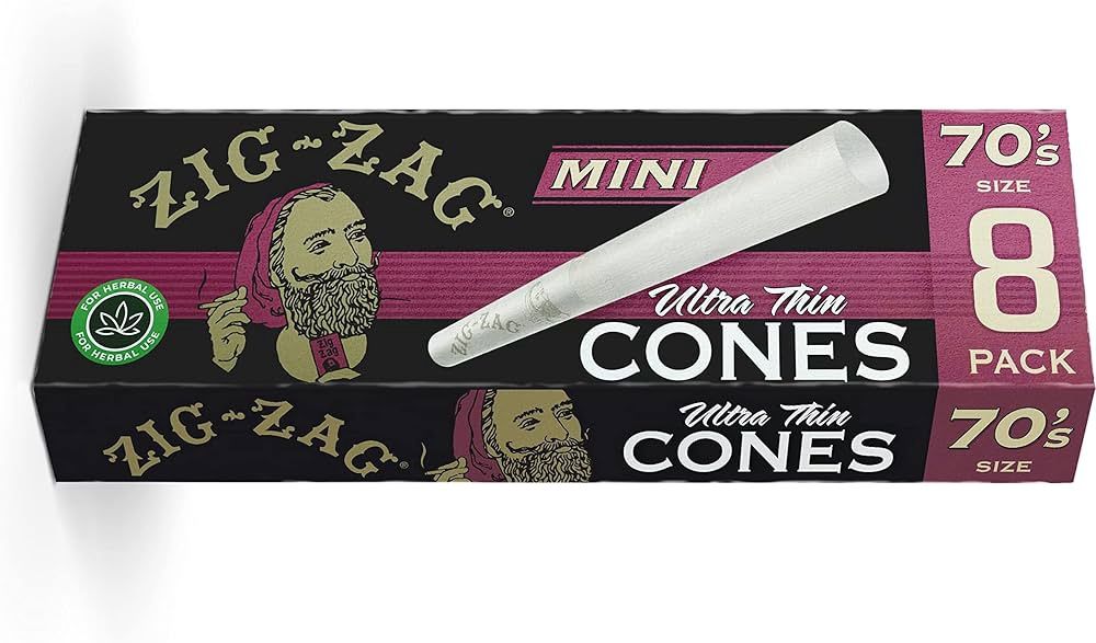 Zig Zag Mini 70mm Thin 8pk Cones