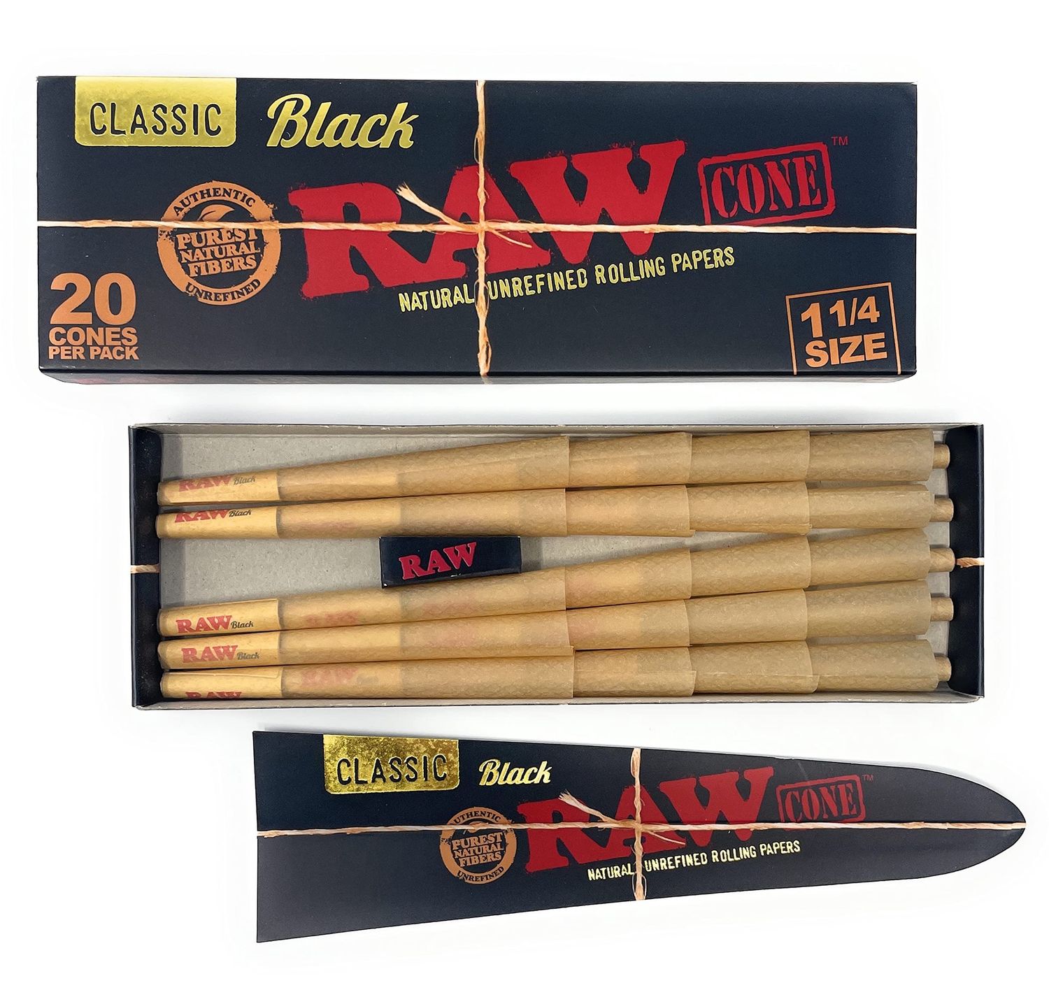 Raw Black | Cones (1 1/4 20pk)