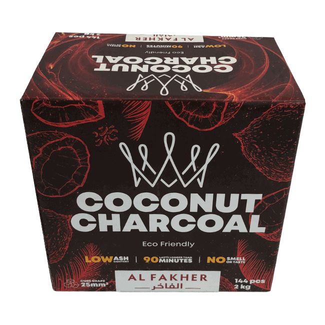 Al Fakher Coconut Charcoal 2kg 144pc. Cube