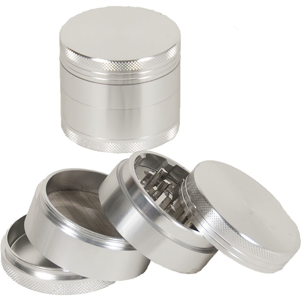 Grinder | 4 Part Aluminum 2.5" Silver (HMM68S)