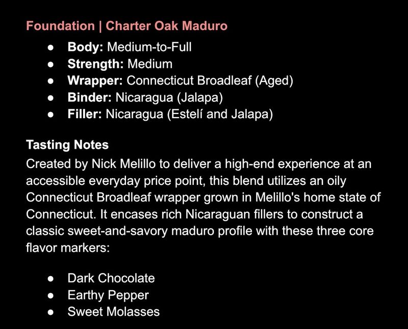 Foundation | Charter Oak | Maduro | Toro