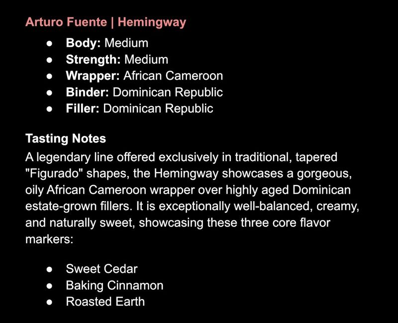 Arturo Fuente | Hemingway | Short Story