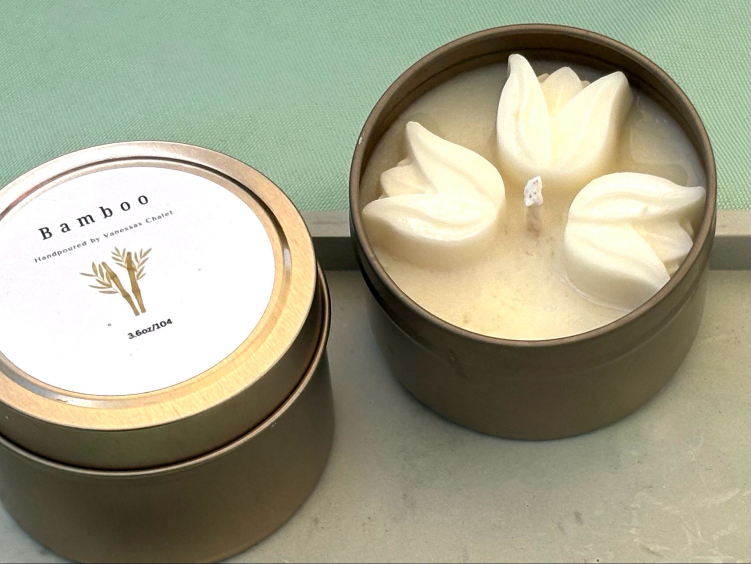 Tin candle In Bamboo Scent 4oz
