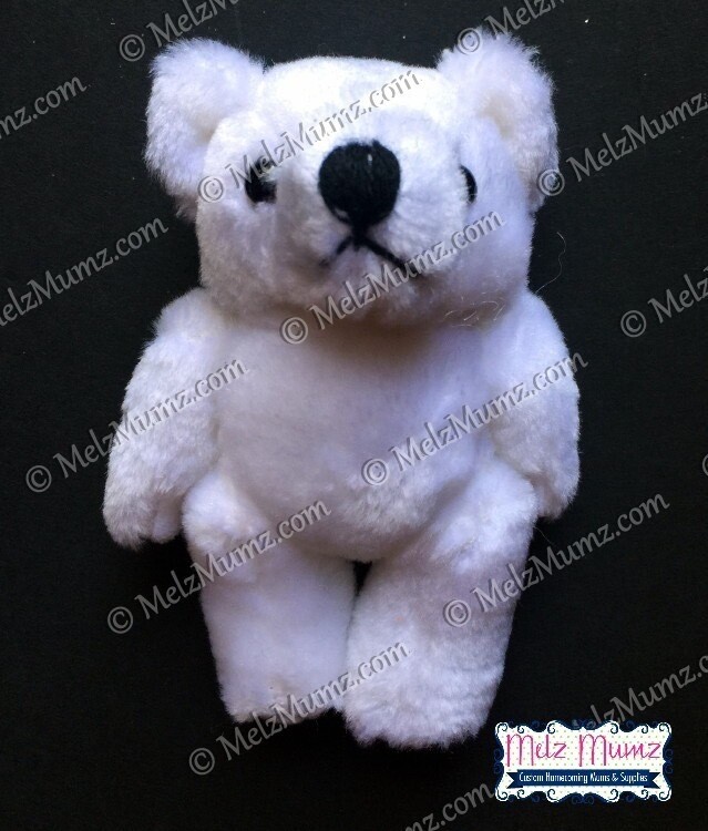 5 inch White Jointed Bear