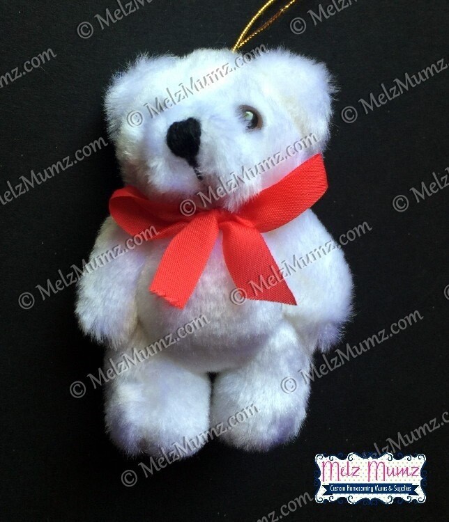 4 inch White Jointed Bear