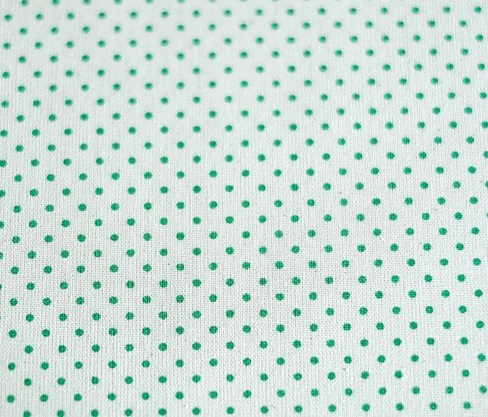 Tkanina bawełniana zielona kropka