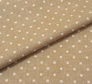 Tkanina bawełniana kropka beż