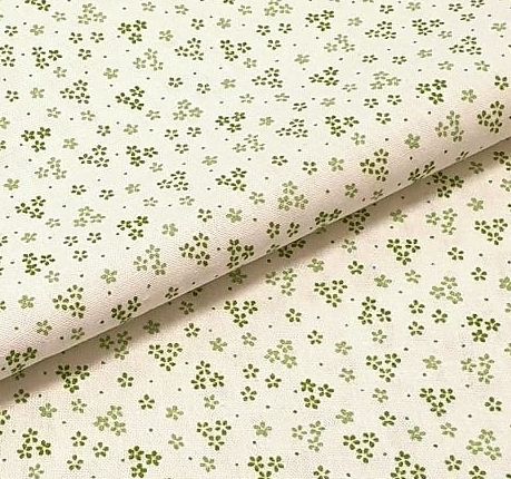 Tkanina bwełniana kwiaty zielone