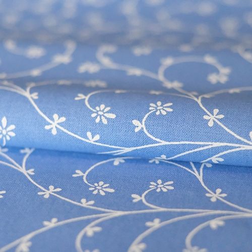 Tkanina bawełniana błękit kwiatki