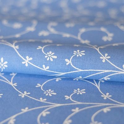 Tkanina bawełniana błękit kwiatki Tkanina bawełniana błękit kwiatki