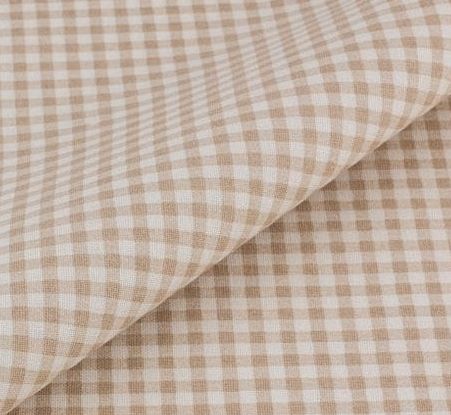 Tkanina bawełniana kratka beżowa