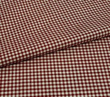 Tkanina bwełniana kratka bordowa