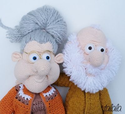 Babcia i dziadek lalki Handmade