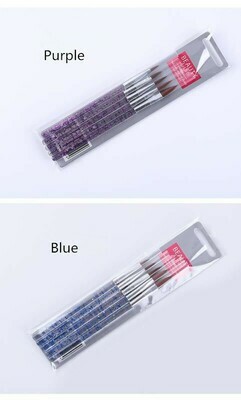 5pcs Acrylic Brush - Blue/Purple