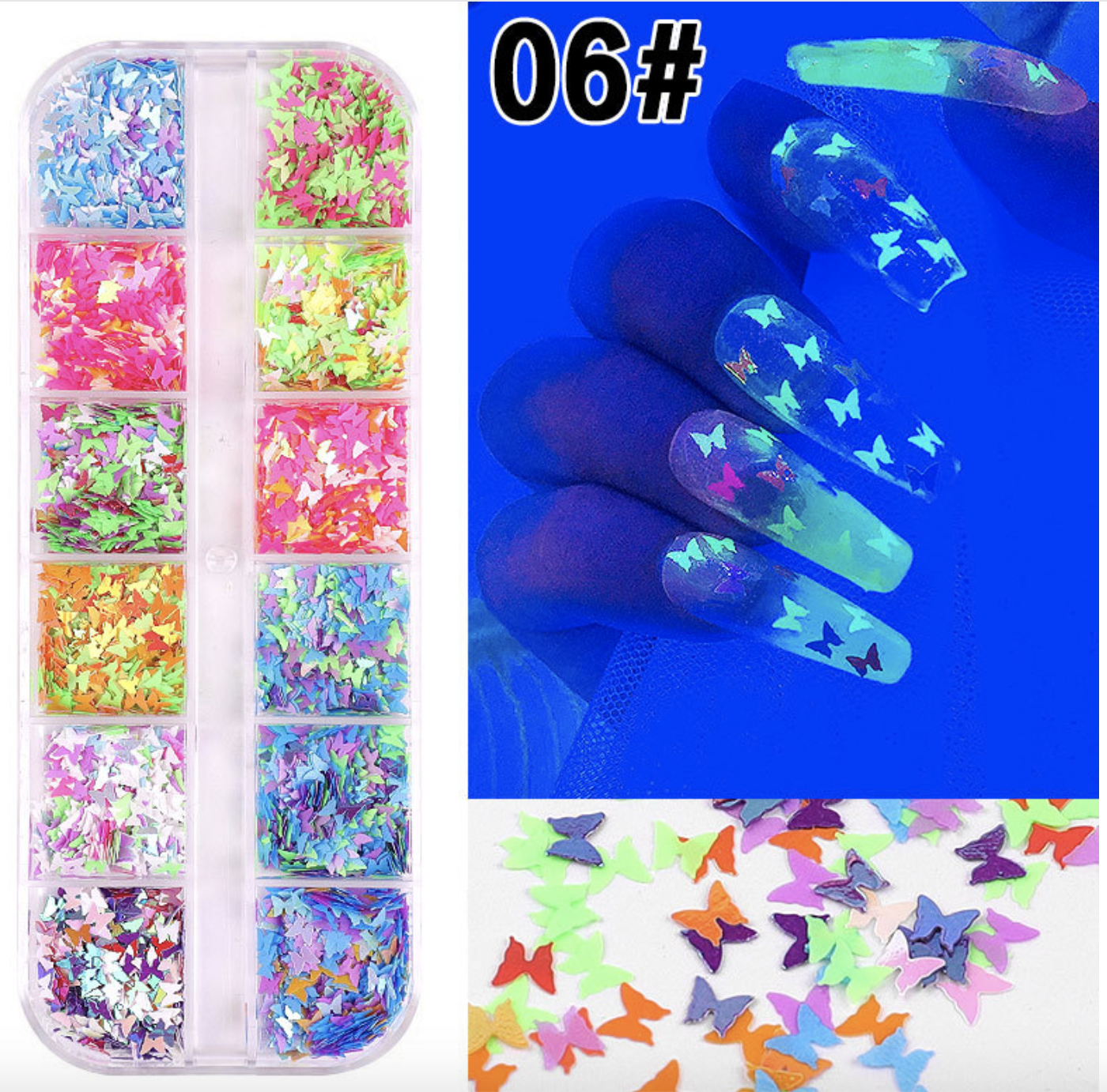 12pcs Butterfly Decoration - 06 ( Luminous )