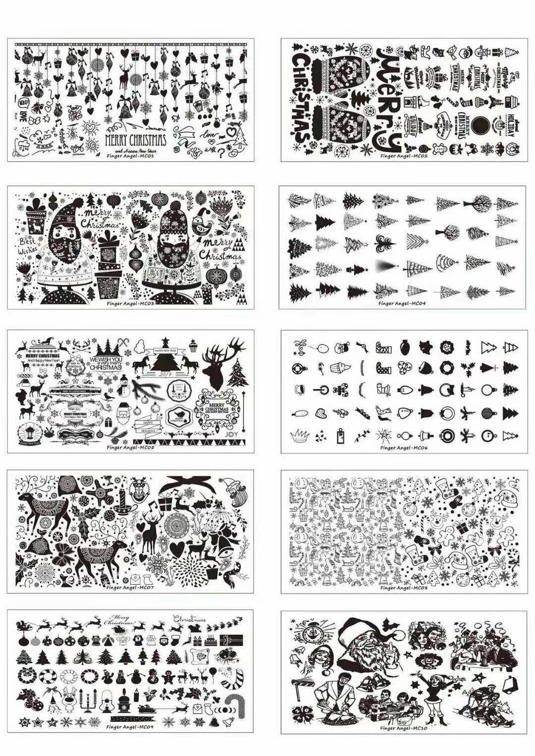 Nail Stamping Metal Christmas Plate - MC