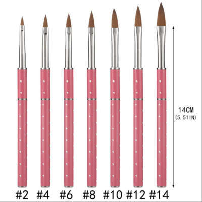 Pink Acrylic Brush with diamond handle