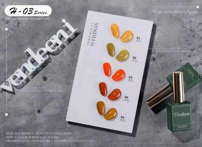 Crazy Promotion - Vendeeni UV/LED Gel Polish 15ml H03 5pcs/Set R120!! WITH COLOUR CHART!!