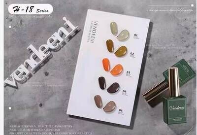 Crazy Promotion - Vendeeni UV/LED Gel Polish 15ml H18 - 5pcs/Set R120!! WITH COLOUR CHART!!