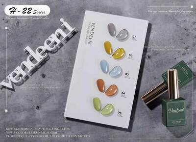 Crazy Promotion - Vendeeni UV/LED Gel Polish 15ml H22 - 5pcs/Set R120!! WITH COLOUR CHART!!